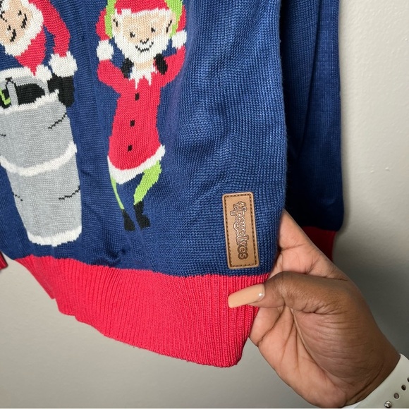 Tipsy Elves Men Sweater Medium Christmas Beer Keg Santa Elves Holiday Ugly - Picture 8 of 10